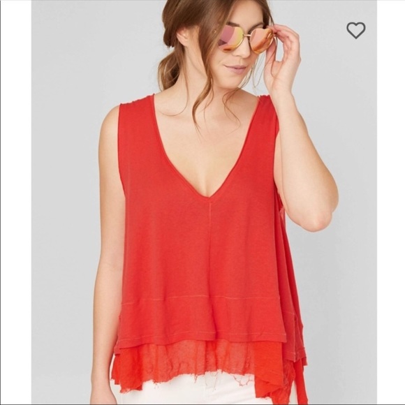 Free People Tops - NWT Free People Peachy Tank in Coral